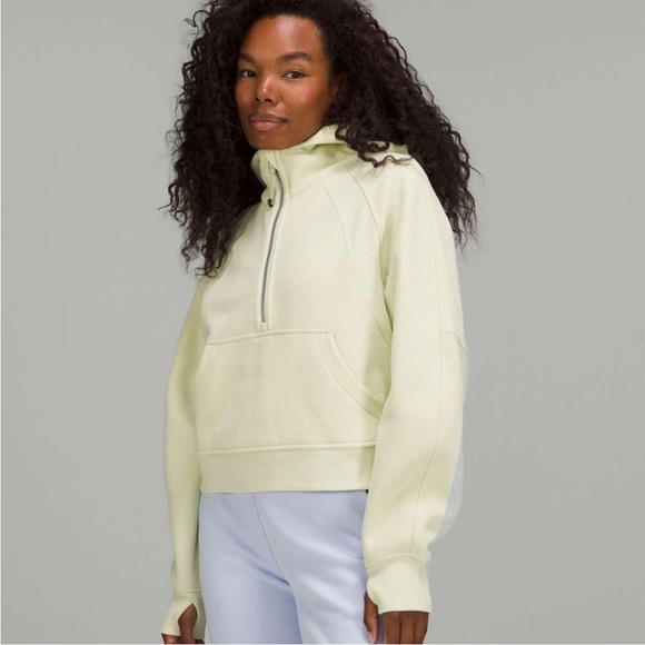 lululemon athletica Tops - Lululemon Scuba Oversized cropped Half-Zip Hoodie size XS/S in dewy mint color